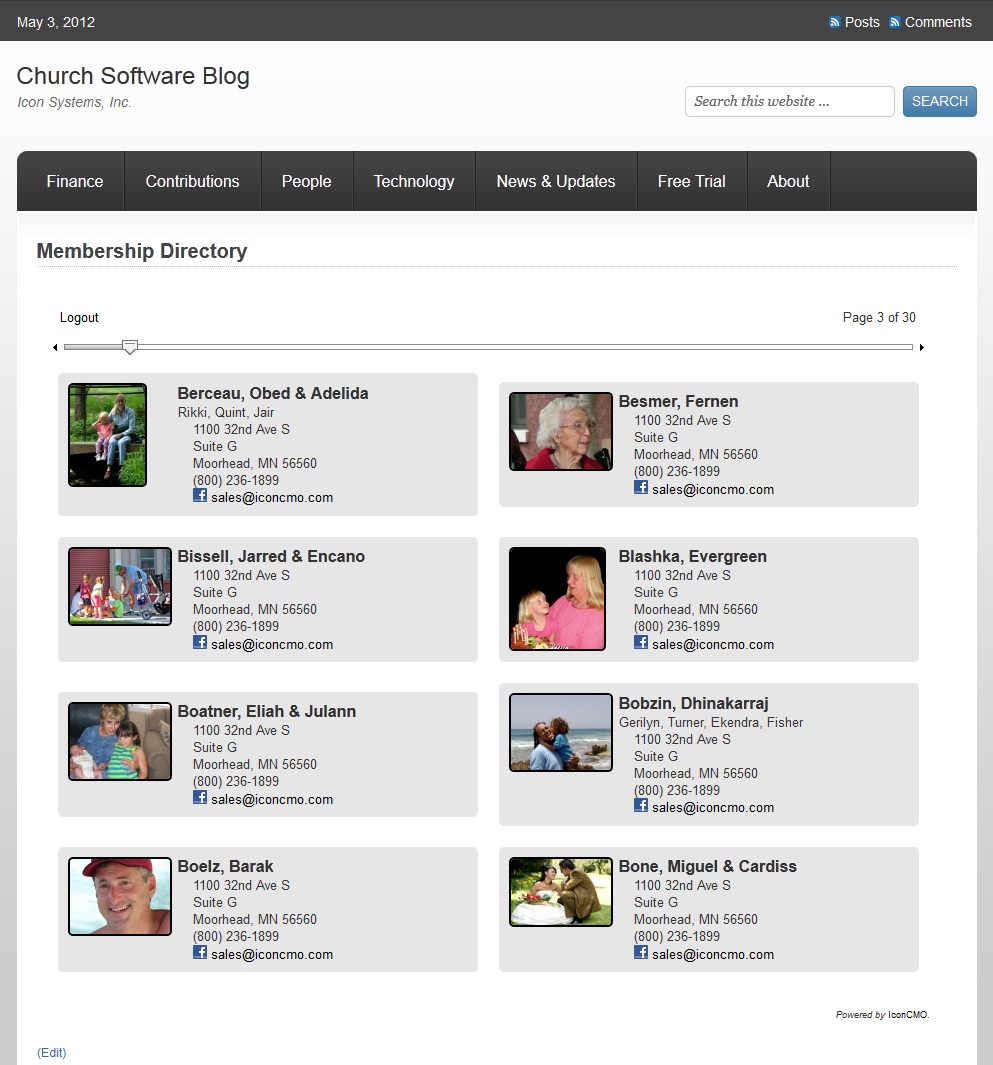 how to install the iconcmo online church directory on a self hosted