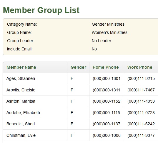 screen capture for member group list