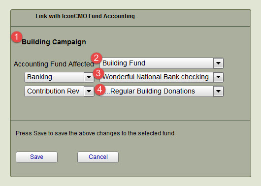 Accounting Link for Building Campaign Contribution Fund