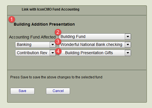 Accounting Link for Building Presentation Contribution Fund