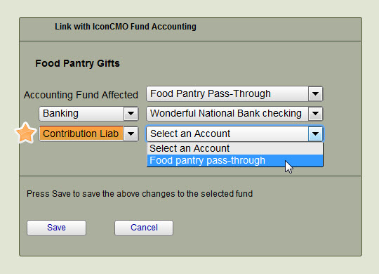 Accounting Link for Pass-Through Liability Account
