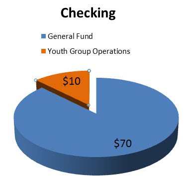 Checking Account Break Down via a pie chart display