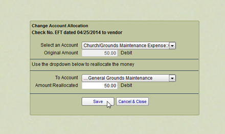 Changing an account allocation