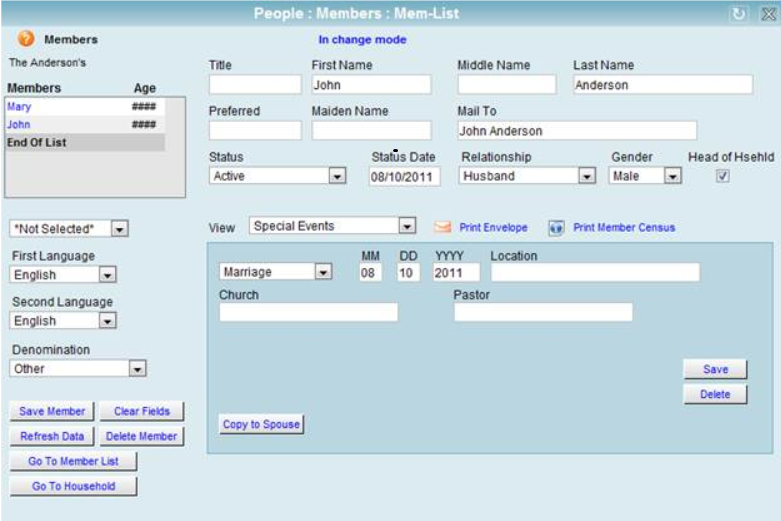Member List Form