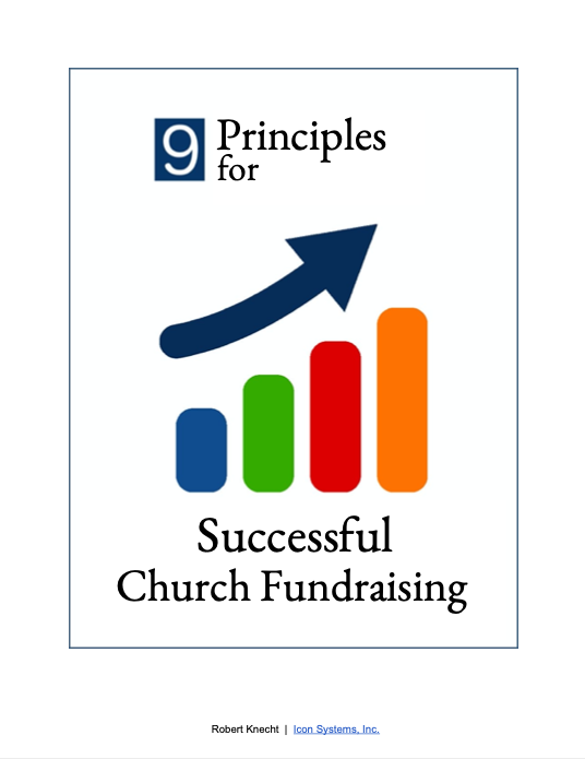 Image showing increasing graph that says 9 principles for successful church fundraising.