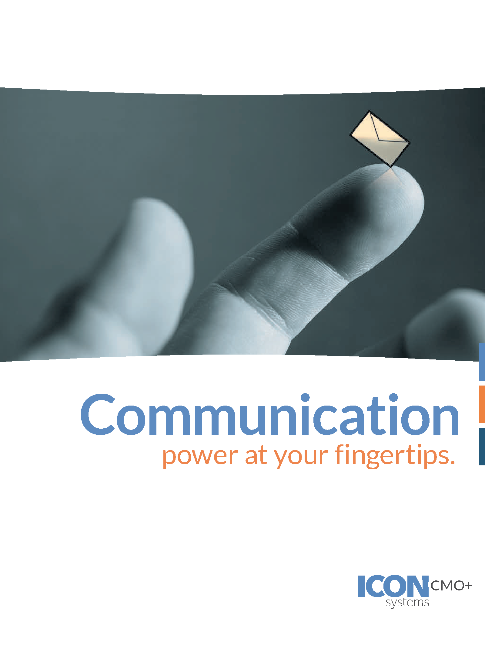 Church communication for the denomination. It shows a finger with an envelope. 