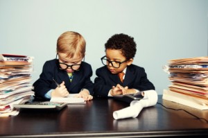 Two kids in suit and ties conduting a church accounting software review