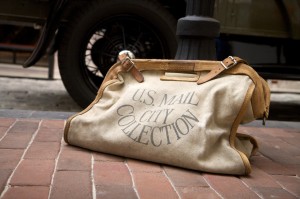 church bulk mail vintage bag Bulk mail resources for churches - picture of vintage mail bag on the ground