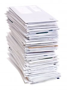 Big Stack of Mail Isolated on White background