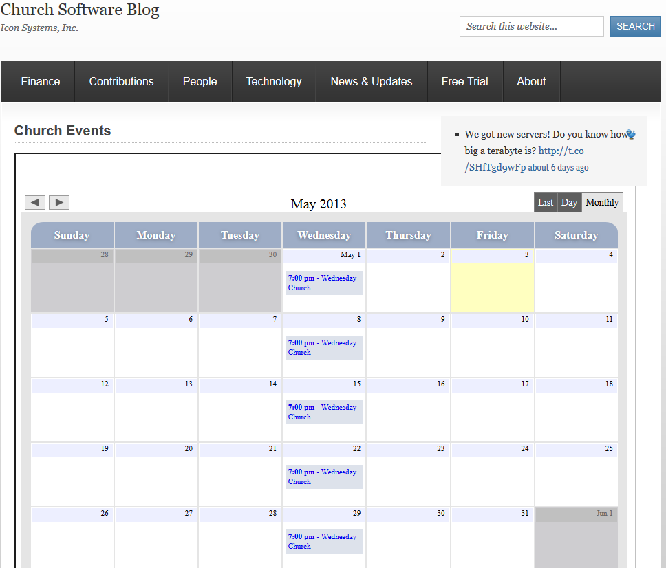 Integrate IconCMO's Event Calendar on the Church's Website