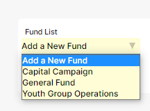 Fund List for accounting funds