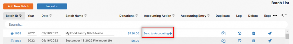 send to accounting link shown in image