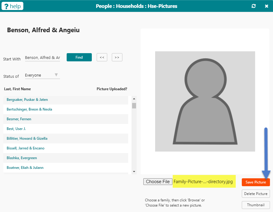 save the picture screen saving picture for church management software