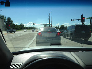 Cars in traffic