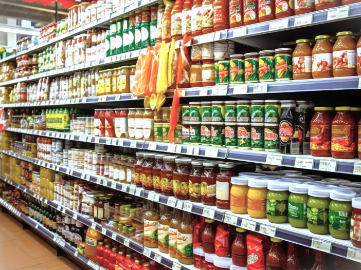 picture of a grocery produce isle which is symbolic of a consumer or producer type of person