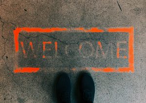 faded welcome mat