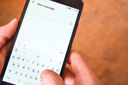 Texting with mobile device
