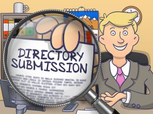 Church directory software submission cartoon with a magnifying glass.