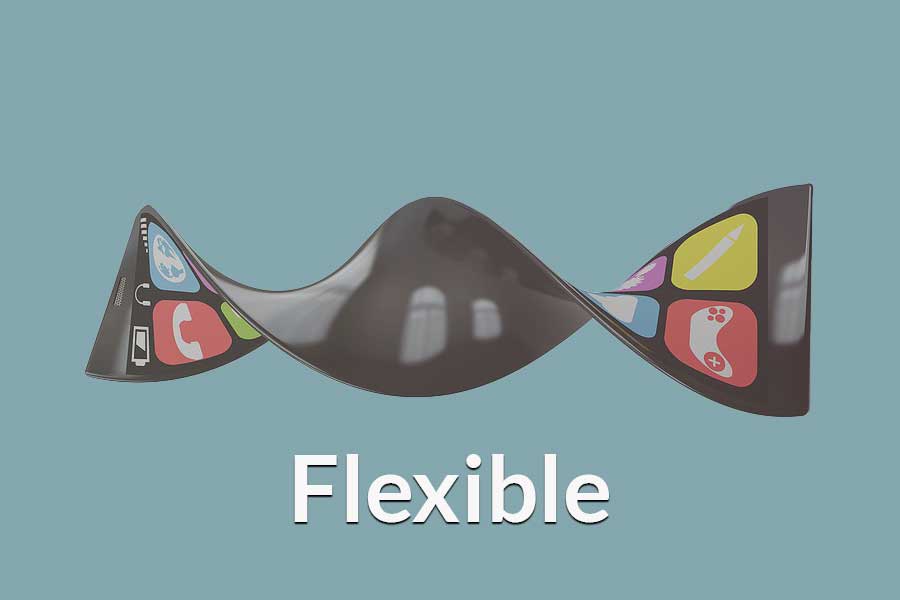 A cell phone twisting to show flexibility
