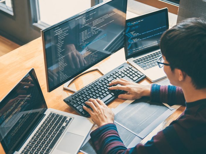 Individual working on multiple computers