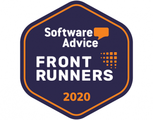 Software Advice front runner 2020 badge for their church software review.
