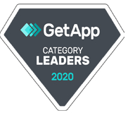 GetApp category leaders 2020 badge for their church software review.