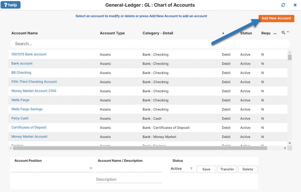 Adding an Account into IconCMO Church Software Chart of Accounts